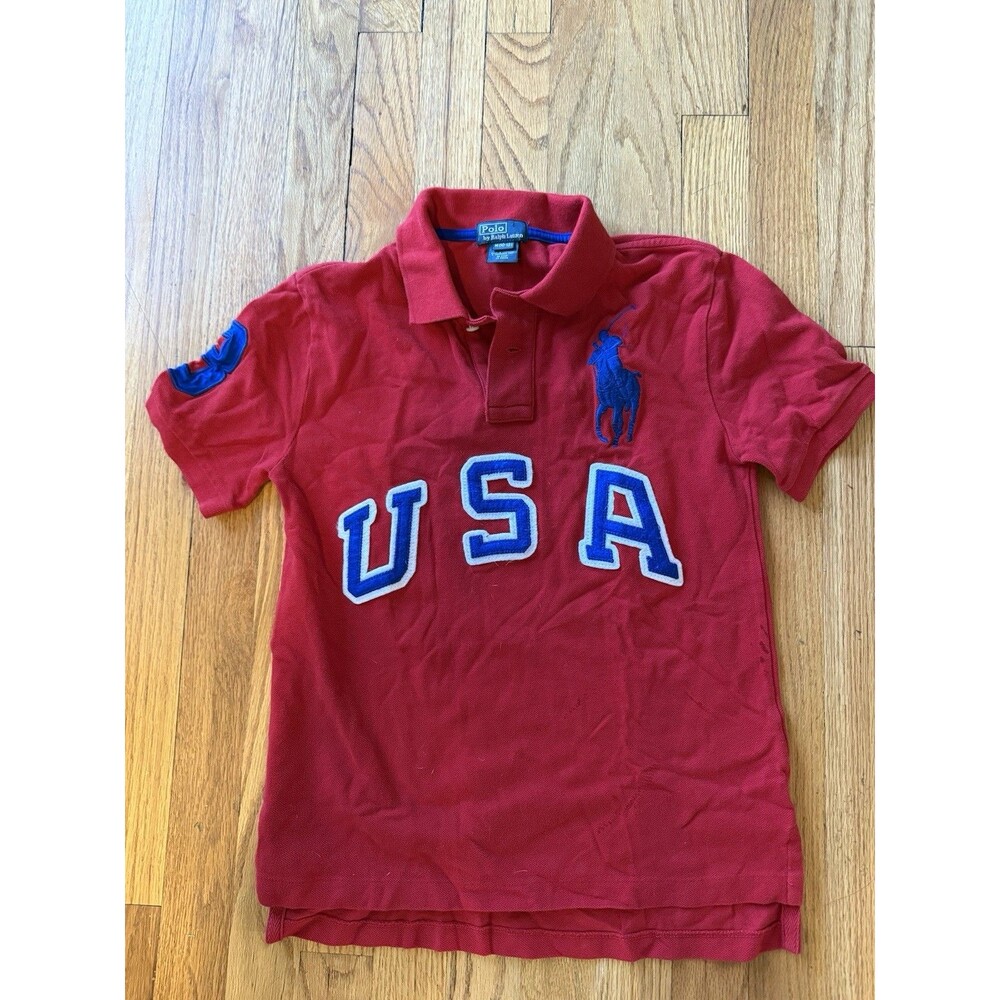 POLO TOP M (10-12) RALPH LAUREN Collar‎ GOLF SPORT PARTY USA Big Pony